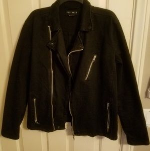 Mens denim black zippered jacket